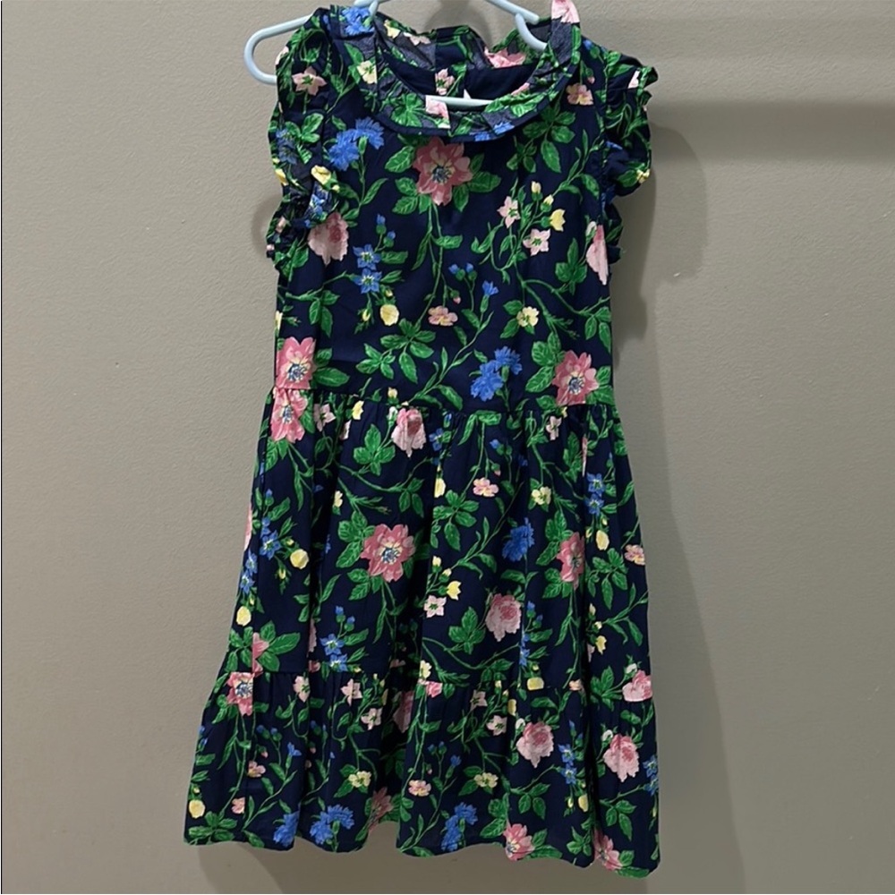 Janie and Jack Floral Kids Dress - Navy, Pink, Green